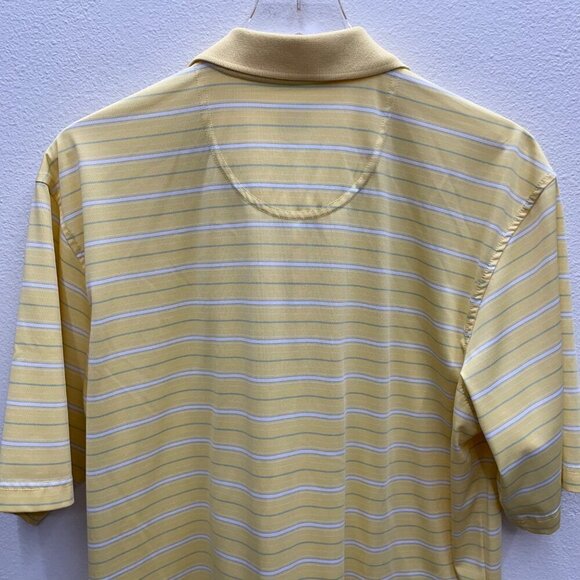 Lone Cypress by Pebble Beach Yellow Stripe Men’s Golf Polo Size Large - Picture 9 of 10